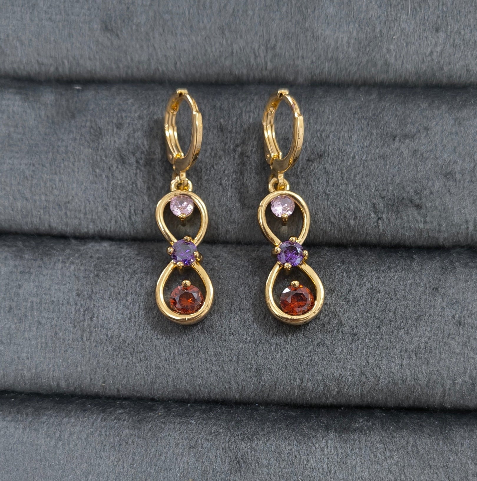 Korean Rosegold Infinity Dangler Earrings