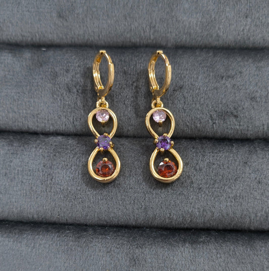 Korean Rosegold Infinity Dangler Earrings