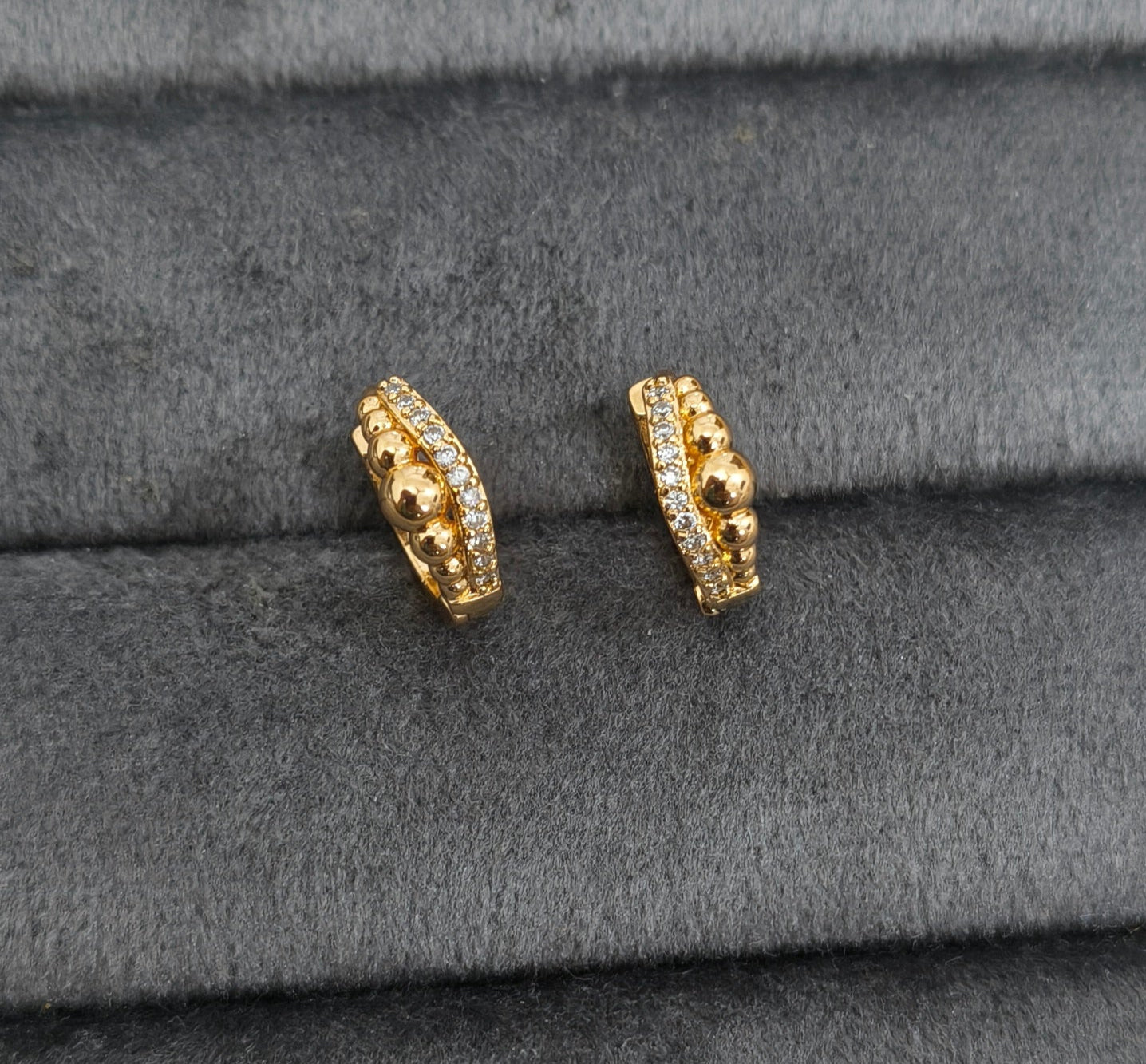 Korean Style Tiny Crown Shape Bali Rosegold Earrings