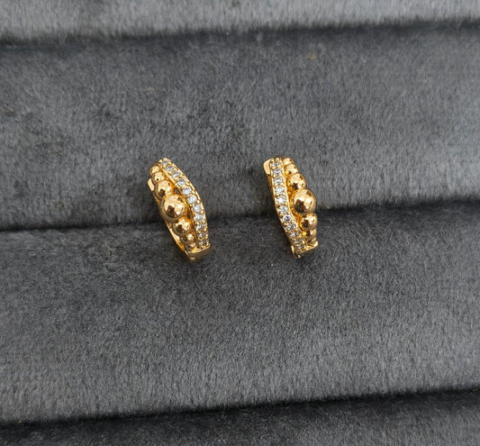 Korean Style Tiny Crown Shape Bali Rosegold Earrings