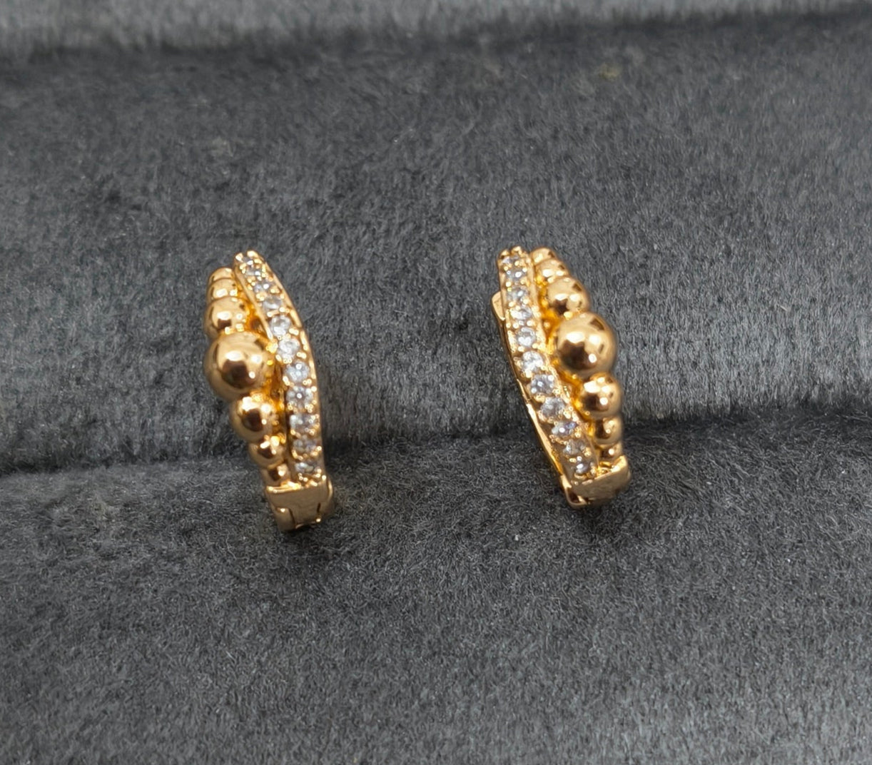 Korean Style Tiny Crown Shape Bali Rosegold Earrings