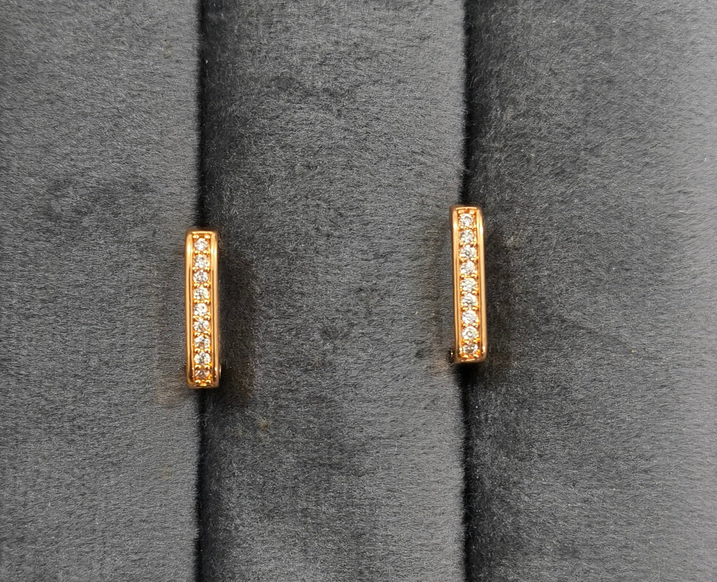 Korean Style Tiny Square Hoop Bali Rosegold Earrings