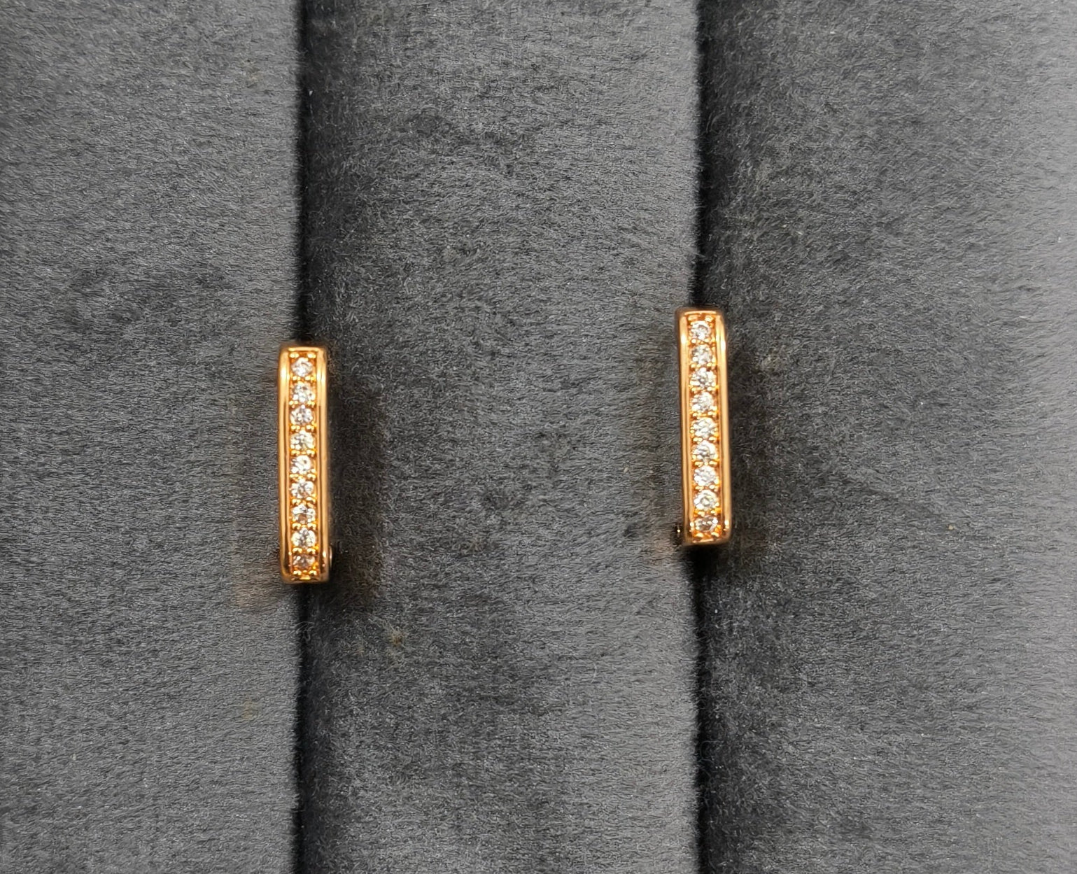 Korean Style Tiny Square Hoop Bali Rosegold Earrings