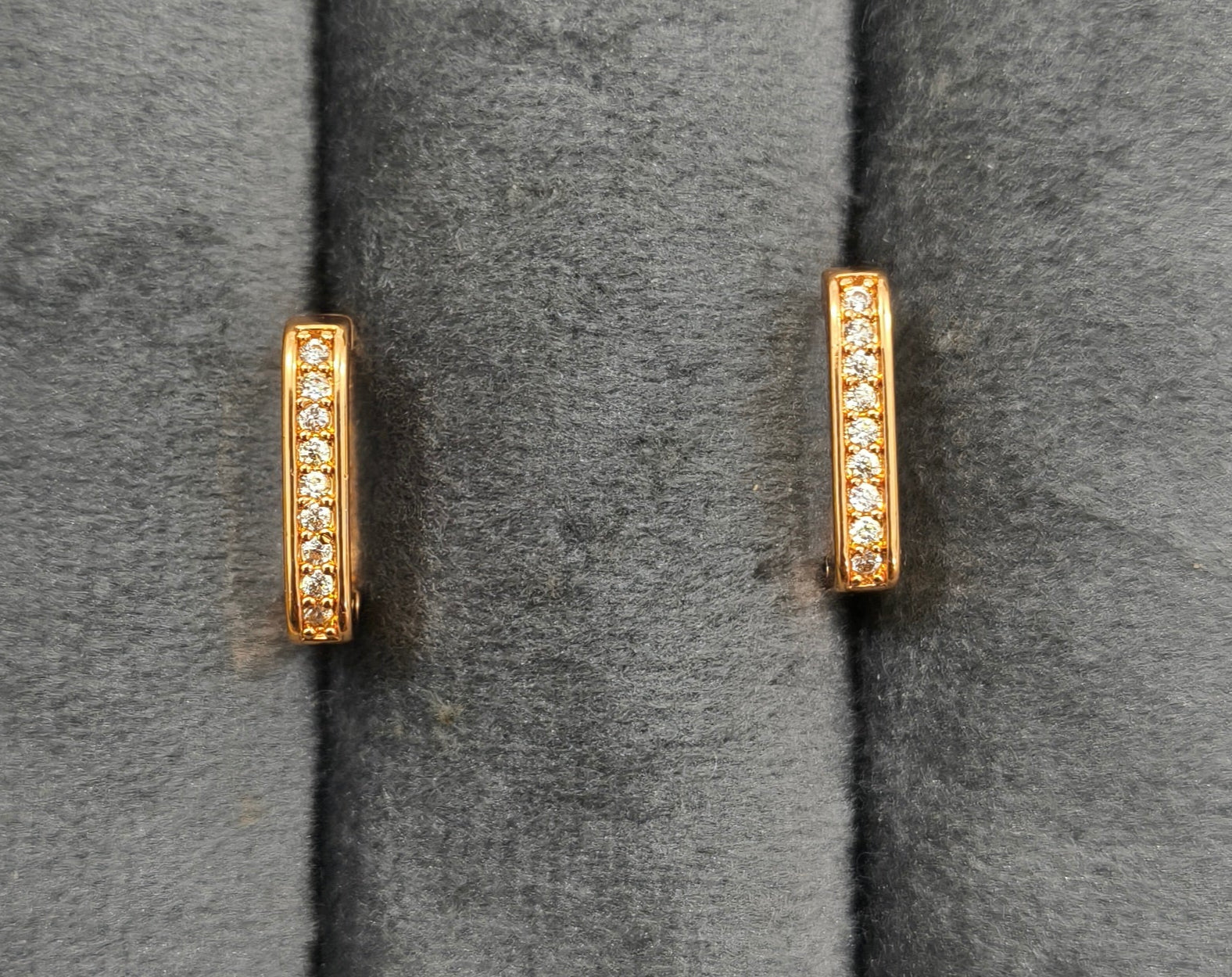 Korean Style Tiny Square Hoop Bali Rosegold Earrings