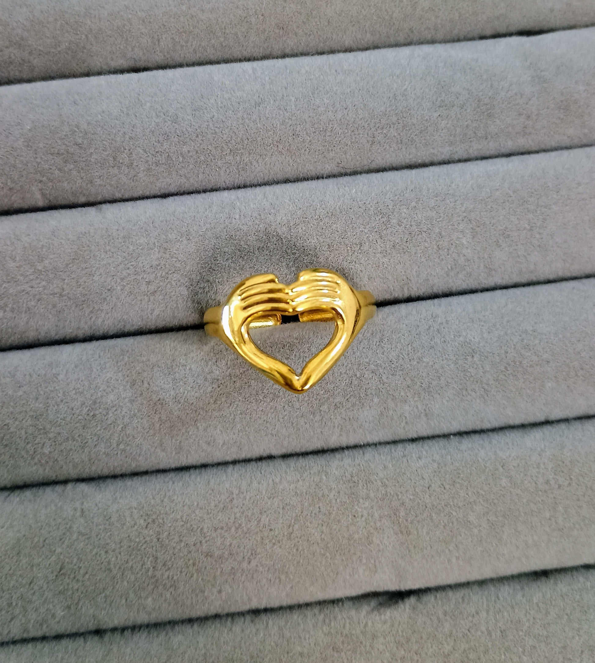 Love Knot Detailed Adjustable 18K Gold Plated Ring