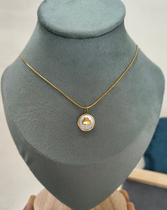 Mini Tree Gold Pendant Necklace 18K Gold Plated