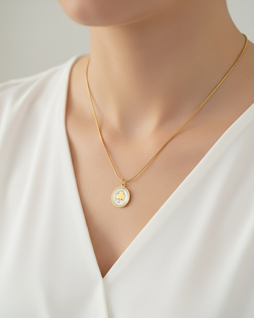 Mini Tree Gold Pendant Necklace 18K Gold Plated