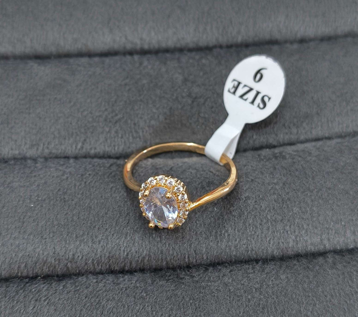 Oval Cut Diamond 18K Gold Plated Antitarnish Ring