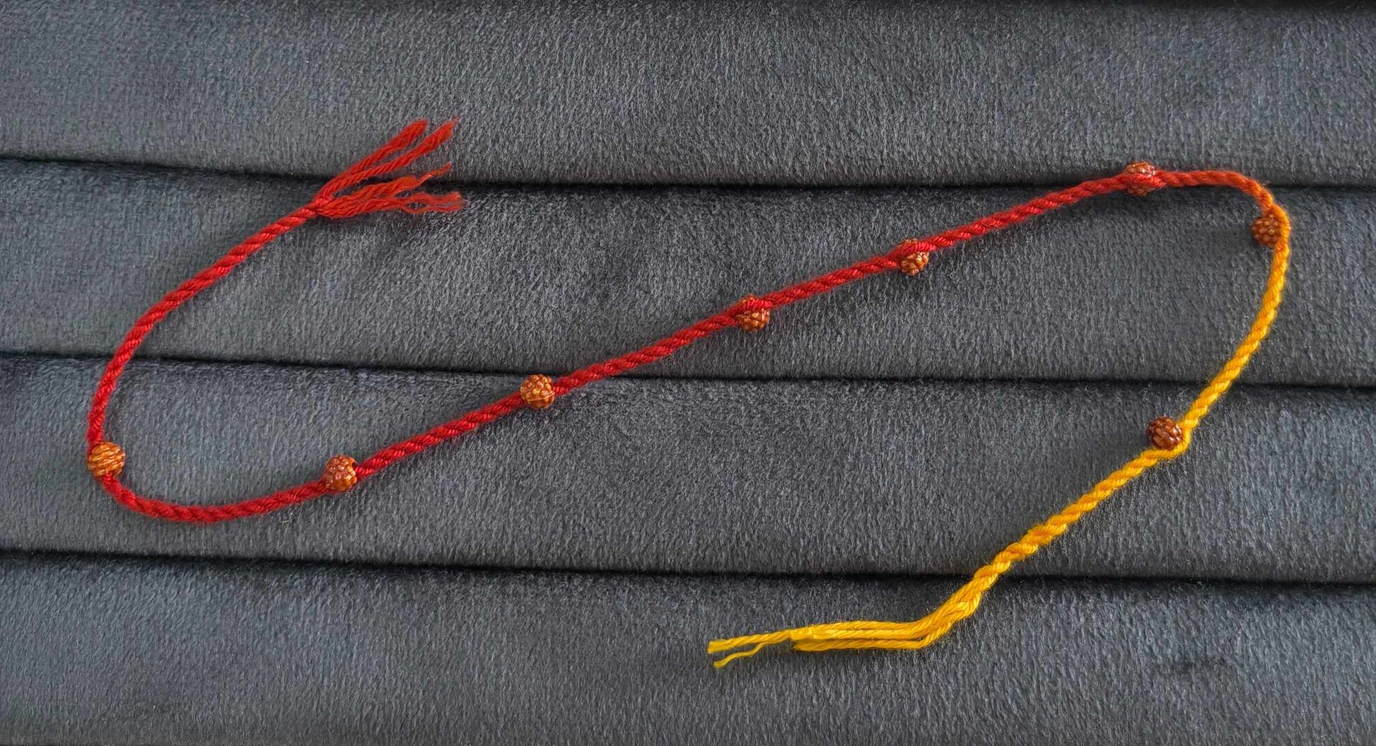 Premium Handcrafted Red Yellow Thread Rakhi for Brother