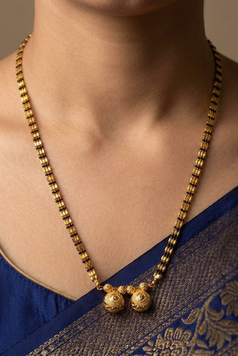 Premium Micro Gold Plated Daily Wear Mangalsutra – 34 Inch Long