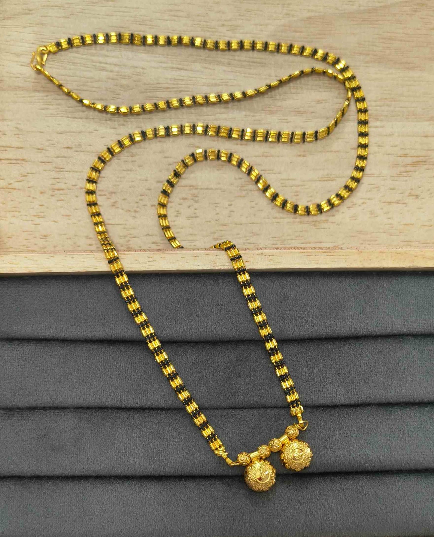 Premium Micro Gold Plated Daily Wear Mangalsutra – 34 Inch Long