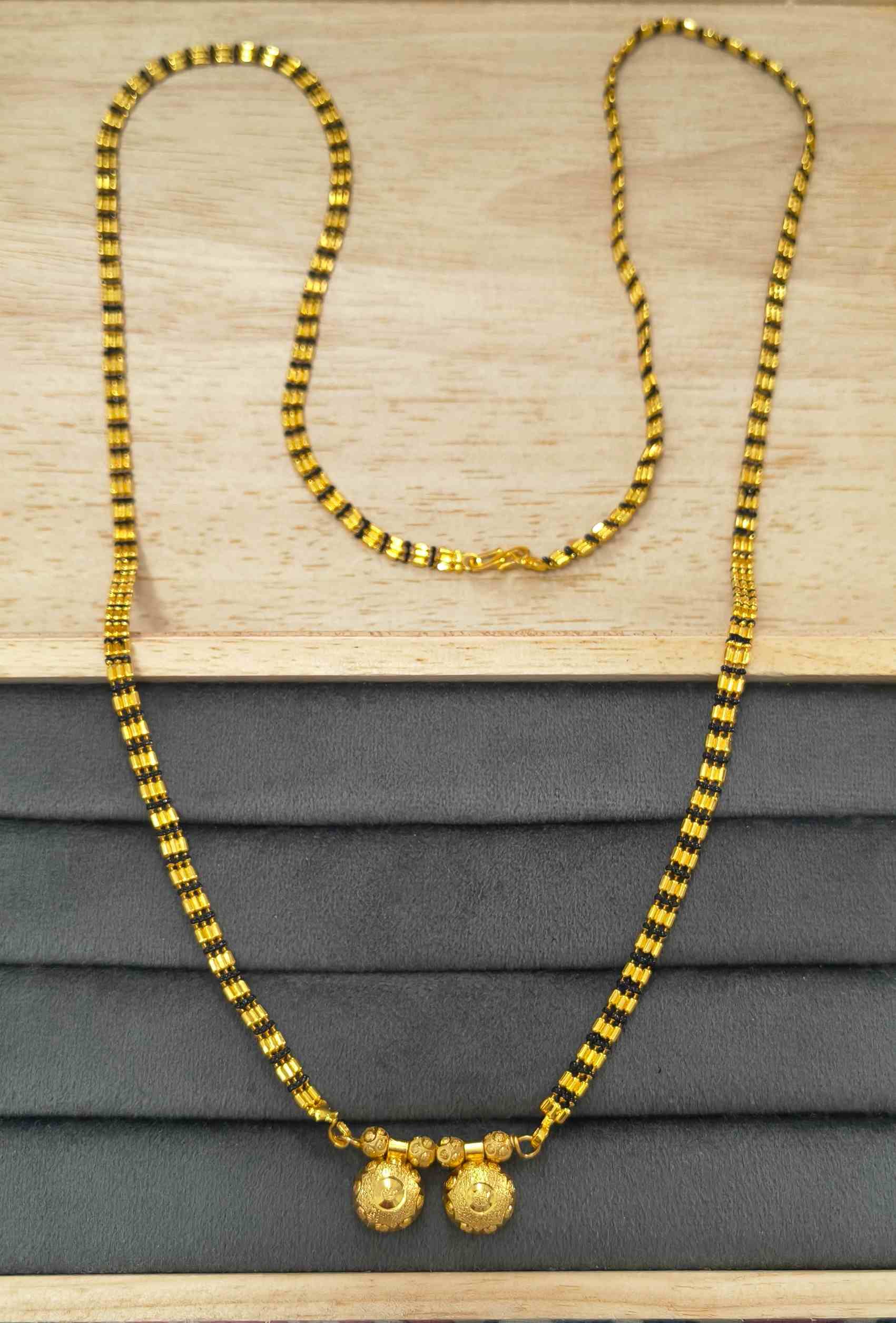 Premium Micro Gold Plated Daily Wear Mangalsutra – 34 Inch Long