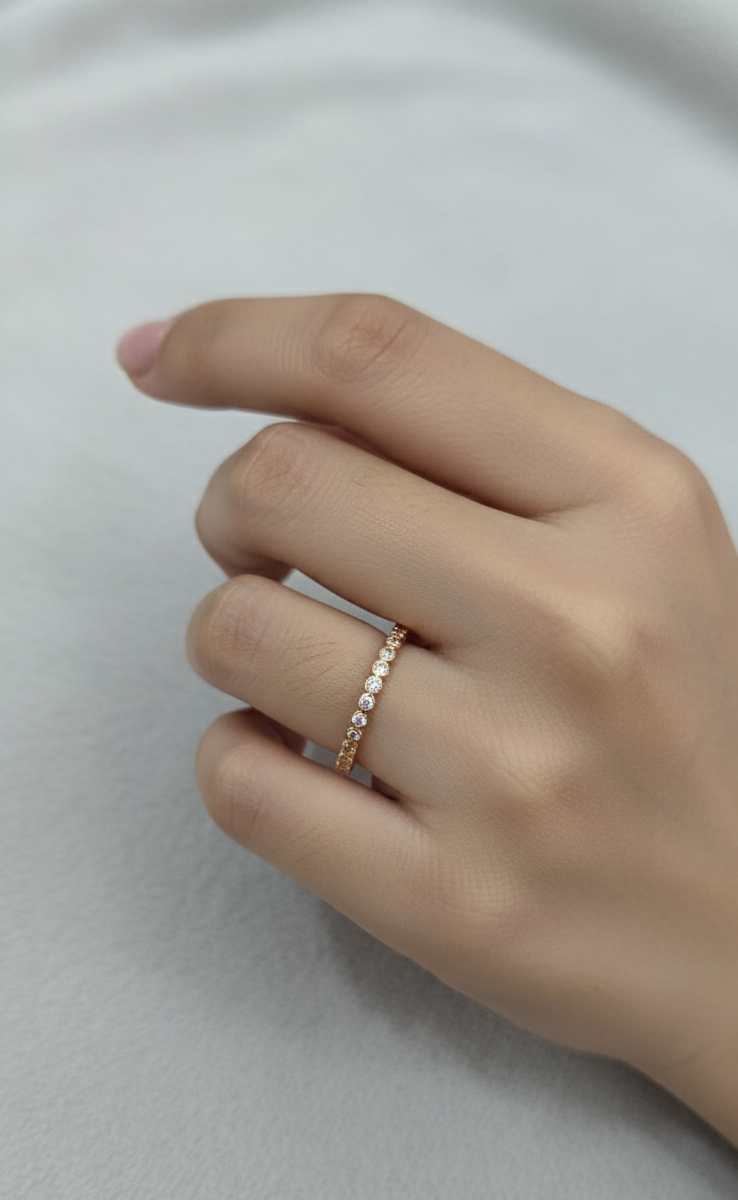 Premium Quality Adjustable Diamond Eternity Band Ring
