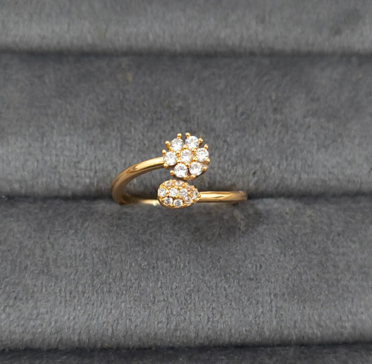 Premium Quality Adjustable Diamond Studded Blooms Open Ring