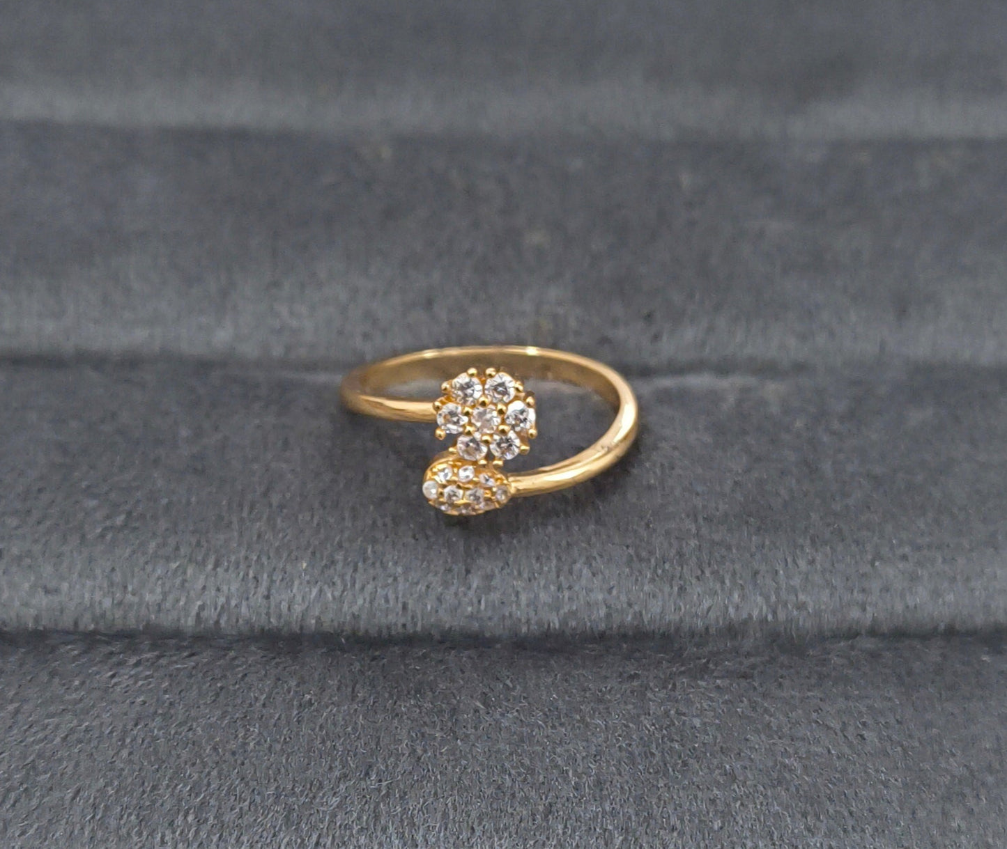 Premium Quality Adjustable Diamond Studded Blooms Open Ring