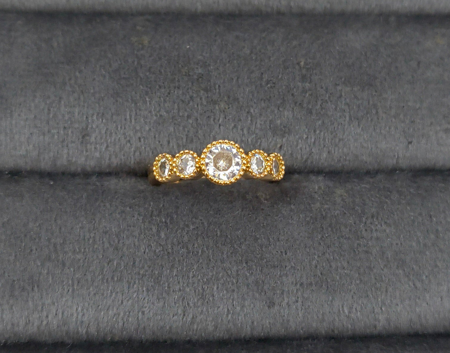 Premium Quality Adjustable Five Stone Eternity Ring