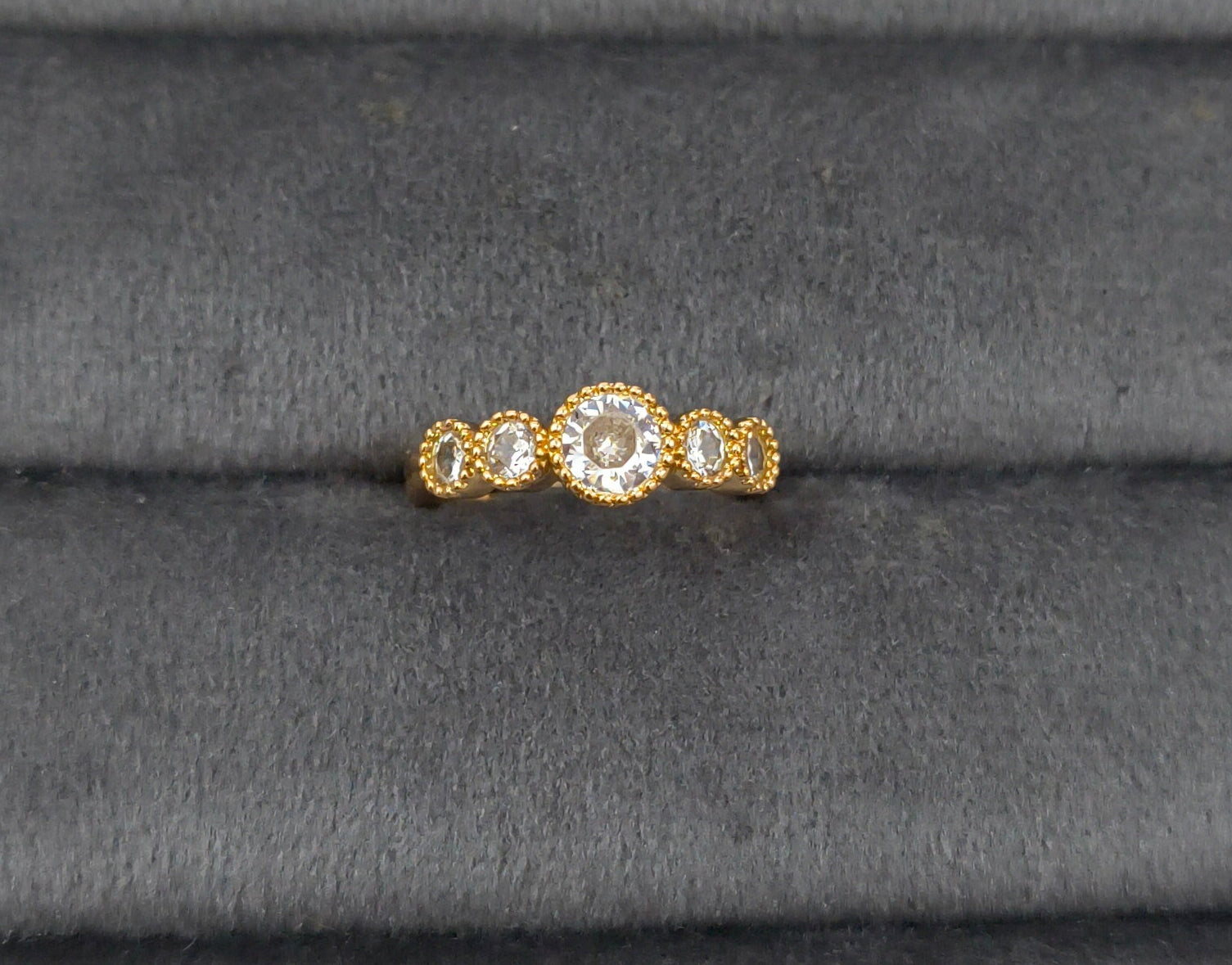 Premium Quality Adjustable Five Stone Eternity Ring