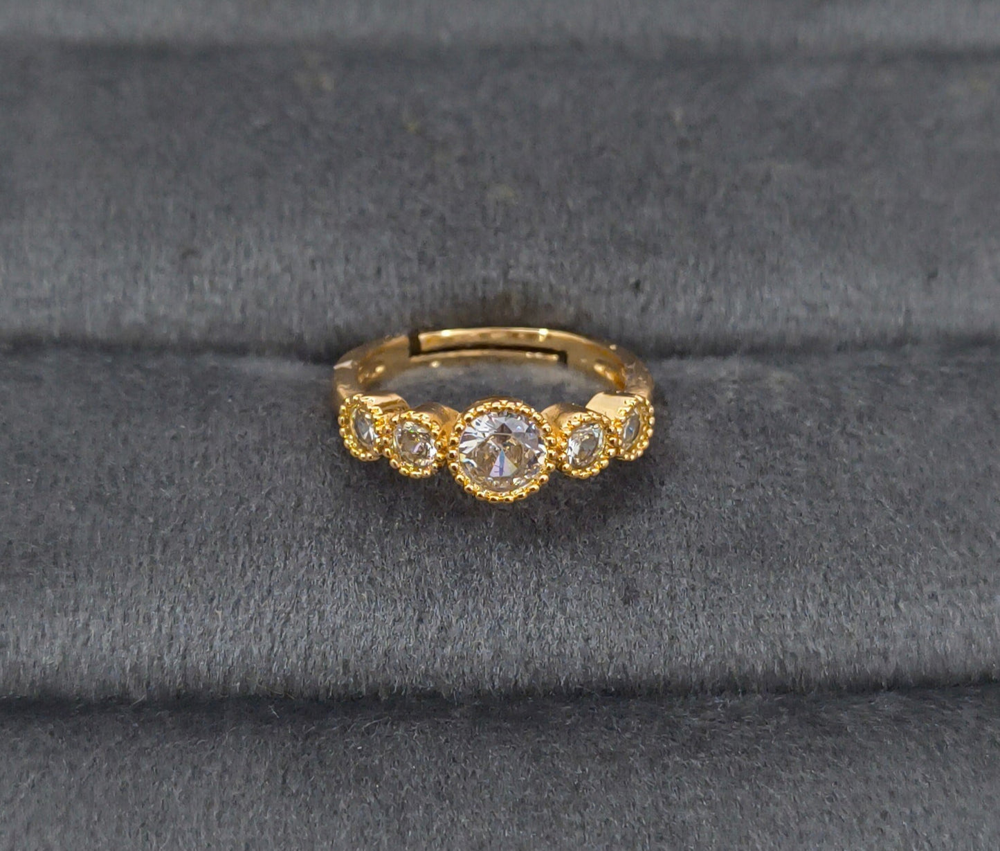Premium Quality Adjustable Five Stone Eternity Ring