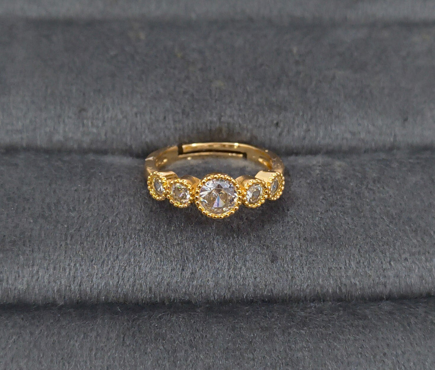 Premium Quality Adjustable Five Stone Eternity Ring
