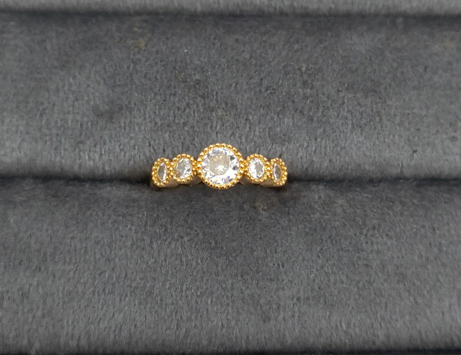 Premium Quality Adjustable Five Stone Eternity Ring
