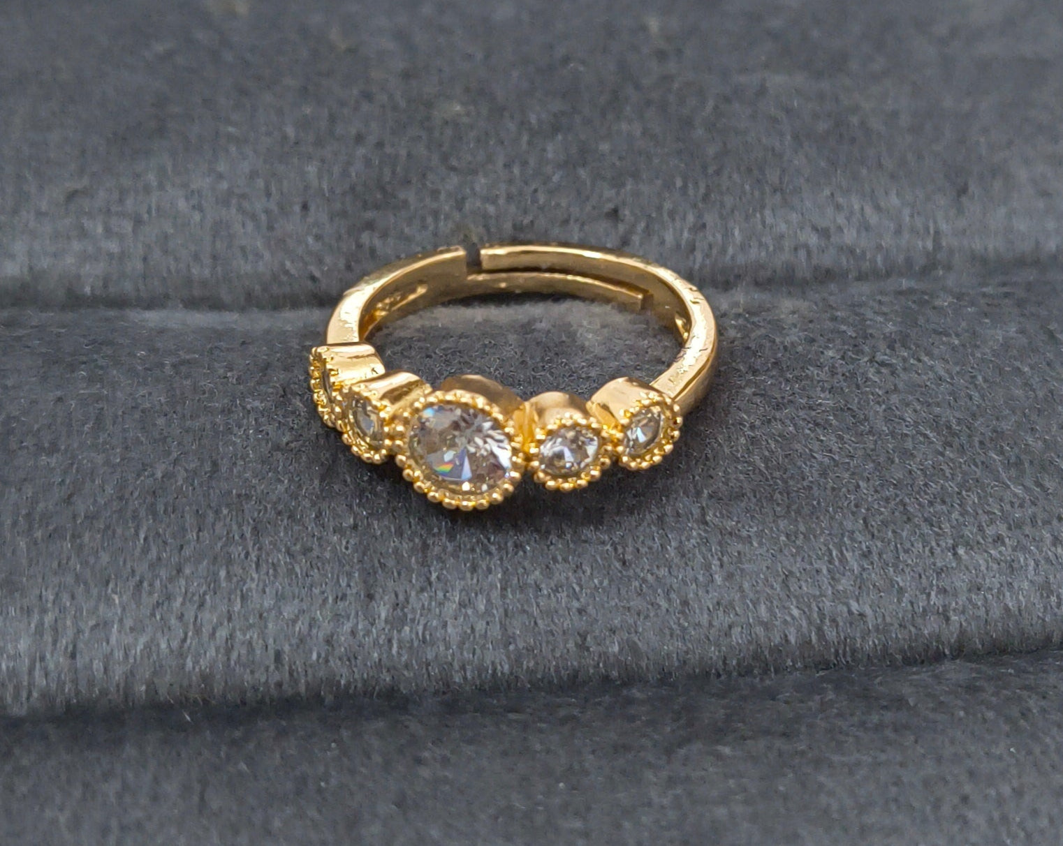 Premium Quality Adjustable Five Stone Eternity Ring