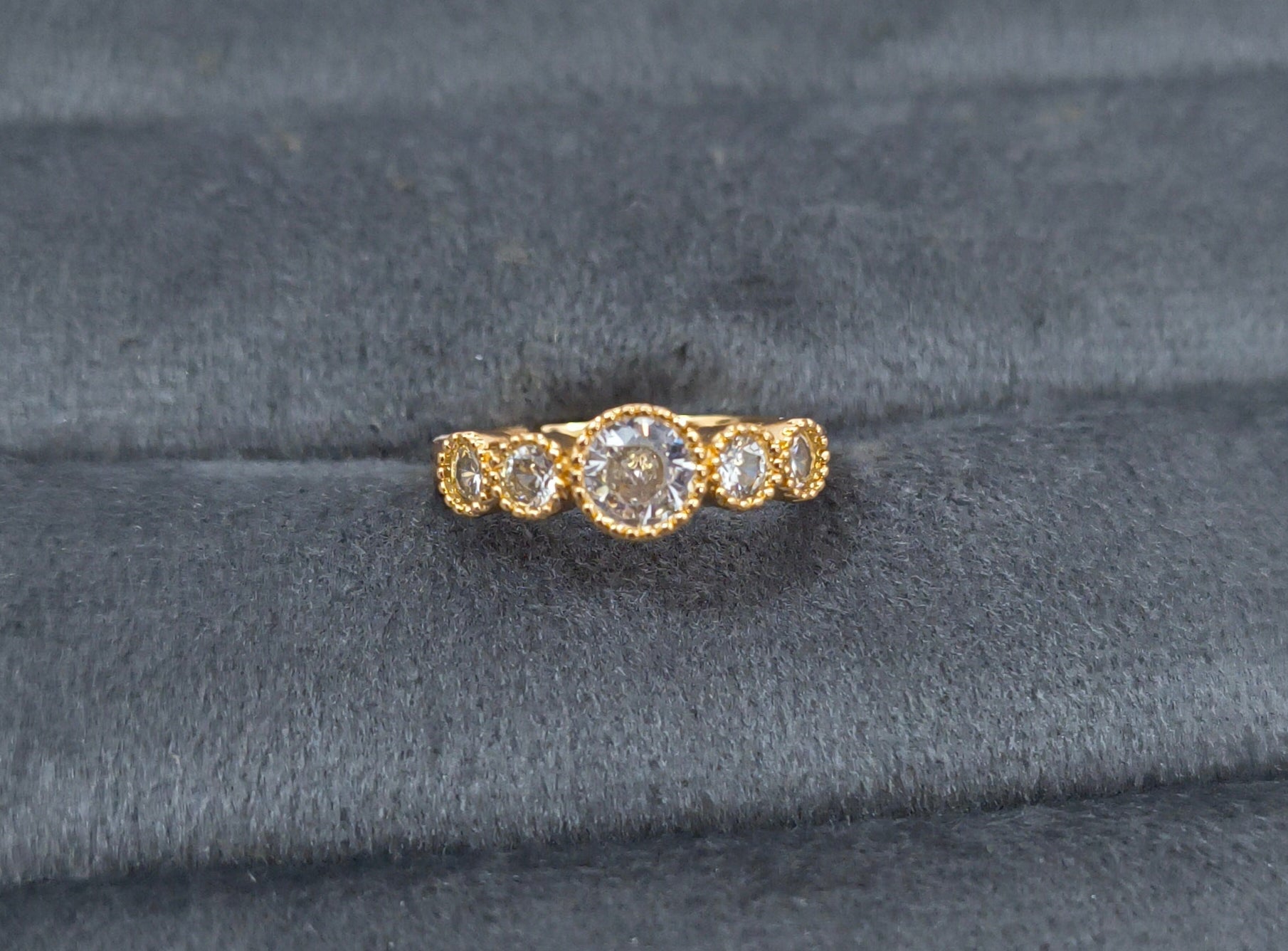 Premium Quality Adjustable Five Stone Eternity Ring