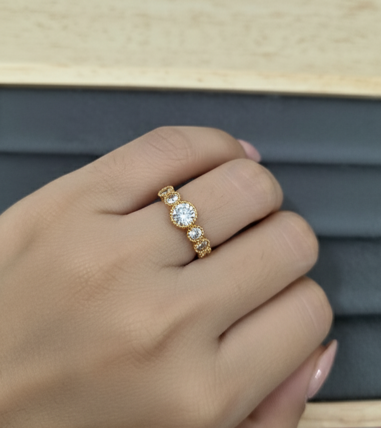 Premium Quality Adjustable Five Stone Eternity Ring