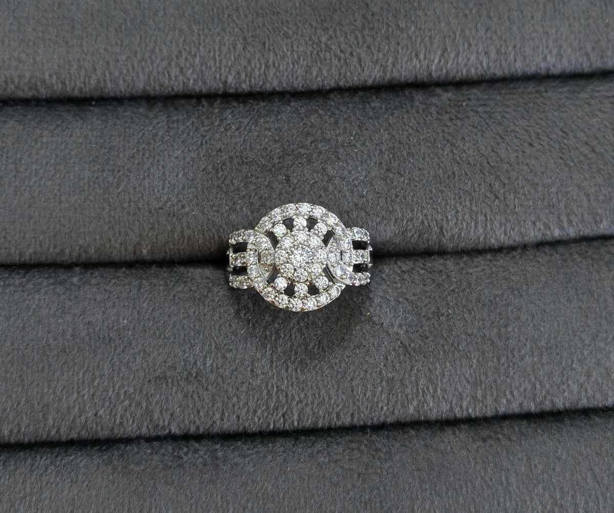 Premium Quality Silver Dazzling Engagement Band Ring