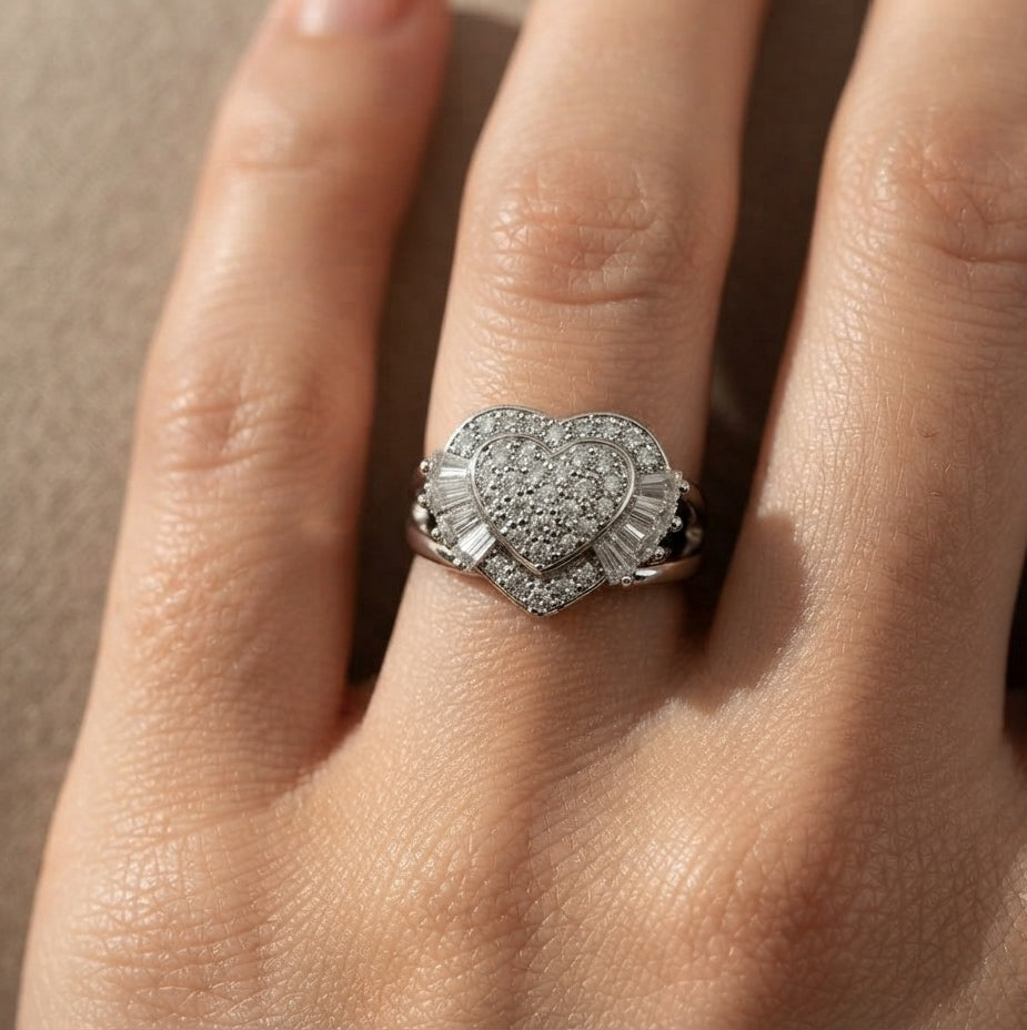 Premium Quality Silver Dazzling Engagement Ring