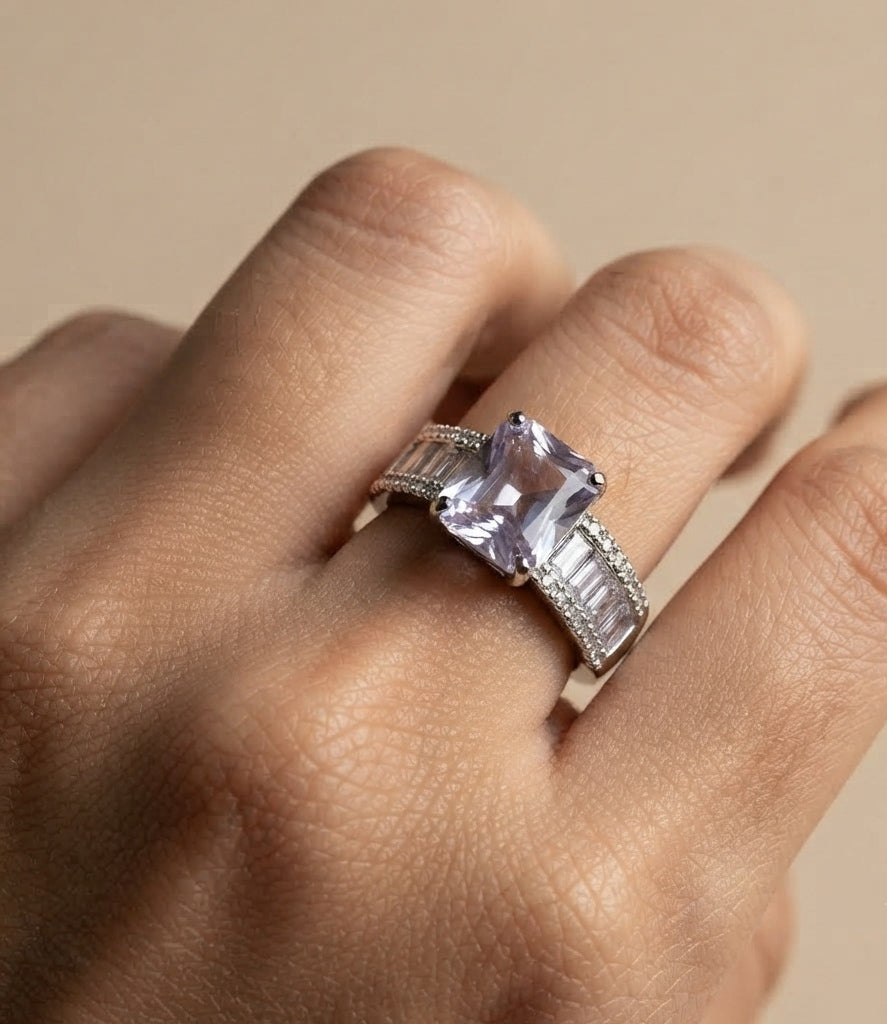 Premium Quality Silver Engagement Band Ring