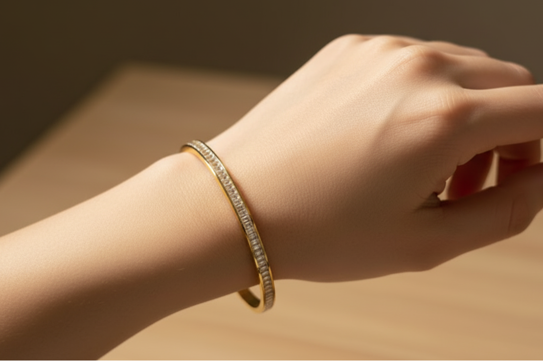 Premium Stone Studded 18K Gold Plated Bracelet