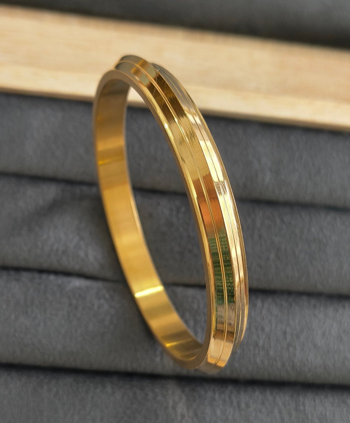 Pure Brass Gold Plated Heavy Punjabi Kada Bracelet  