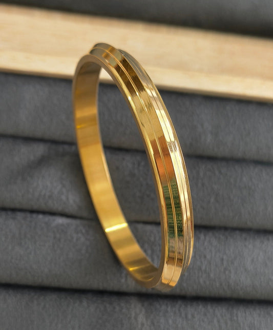 Pure Brass Gold Plated Heavy Punjabi Kada Bracelet  