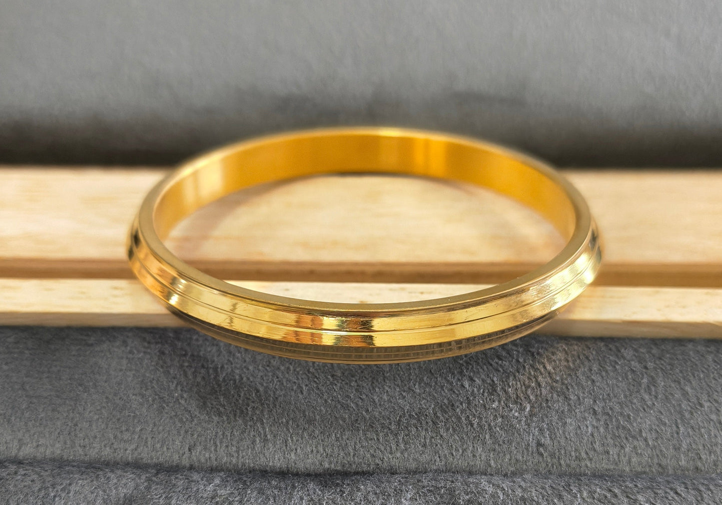 Pure Brass Gold Plated Heavy Punjabi Kada Bracelet  