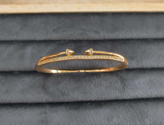 Rosegold Crystal Nail Bracelet Bangle Gold Plated