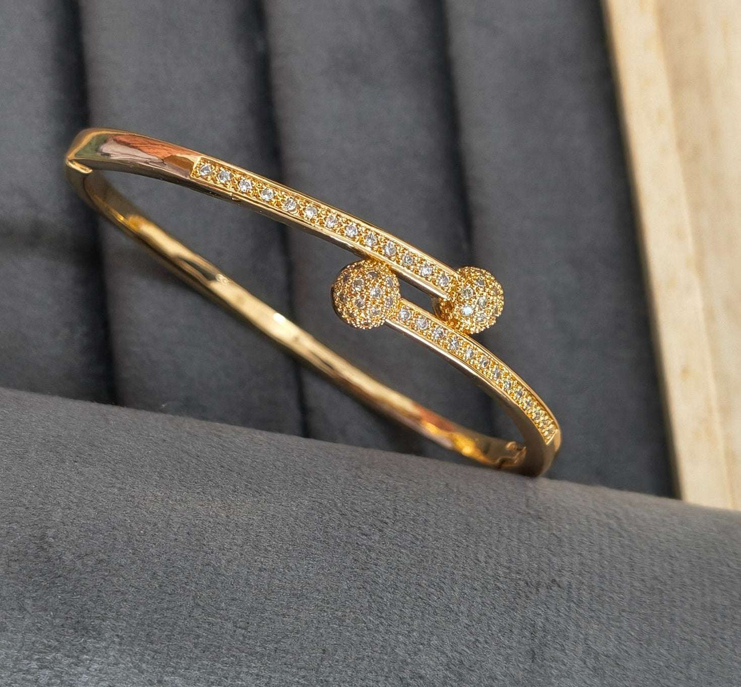 Rosegold Stylish AD Stone Bracelet Bangle Gold Plated