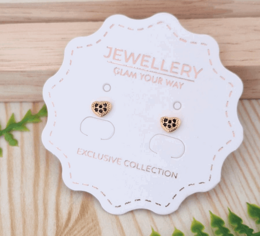 Small Heart Earrings Studs 18K Gold Plated