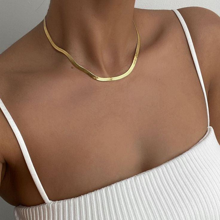 Snake Chain Necklace 18k Gold PVD Plated