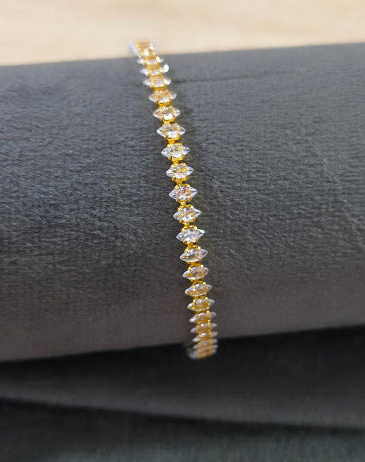 Sparkling Oval Zirconia Stone Studded Women Tennis Bracelet