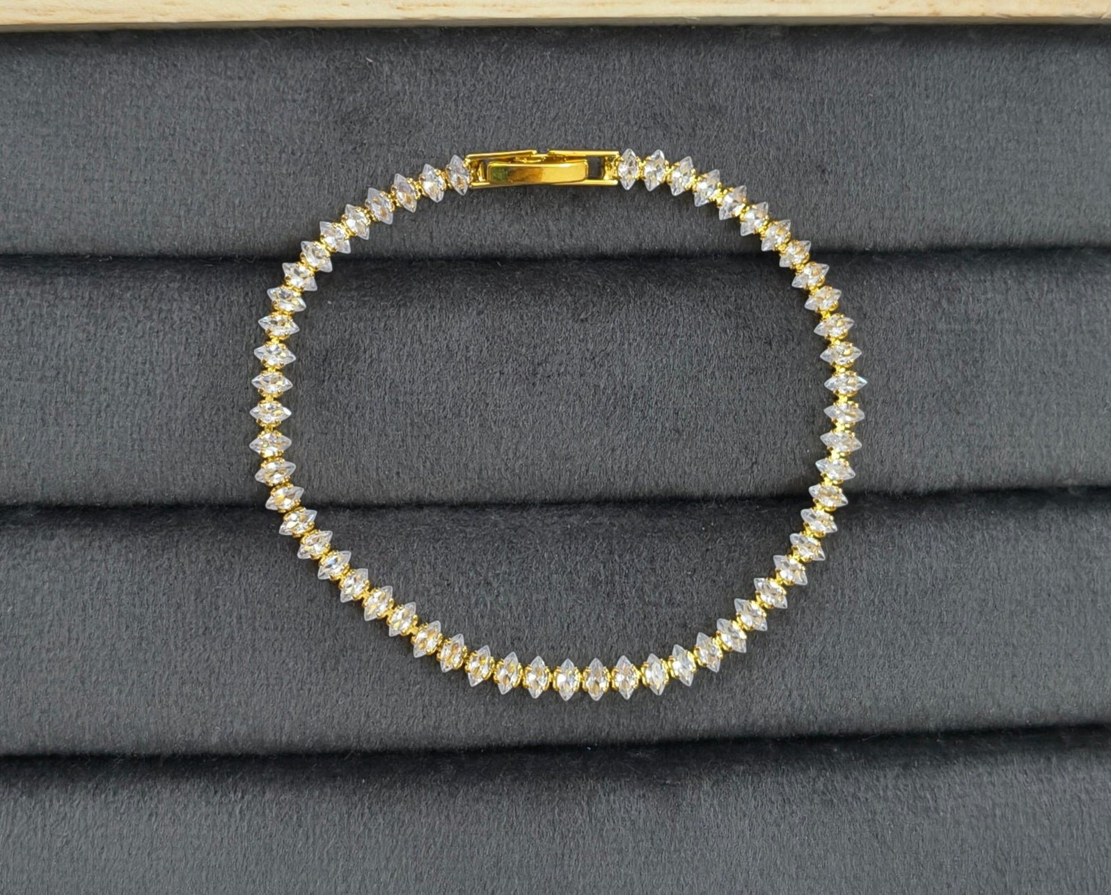 Sparkling Oval Zirconia Stone Studded Women Tennis Bracelet