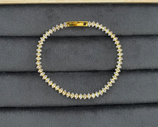 Sparkling Oval Zirconia Stone Studded Women Tennis Bracelet