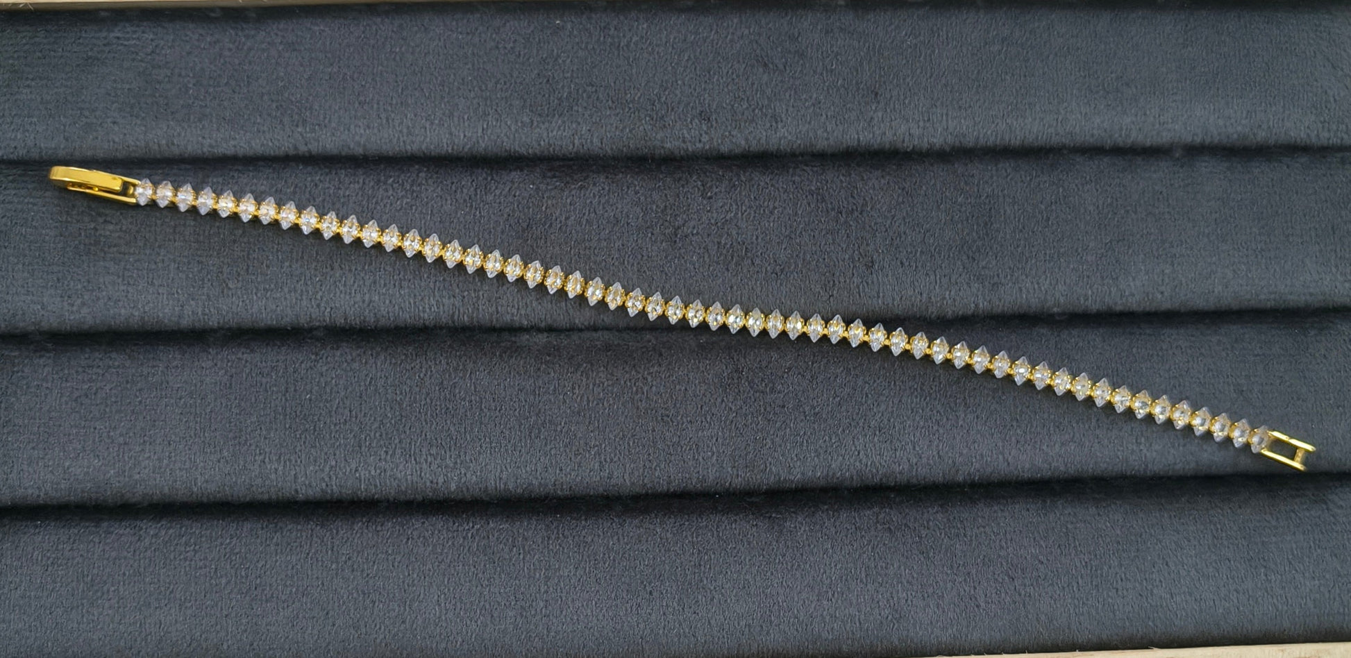 Sparkling Oval Zirconia Stone Studded Women Tennis Bracelet