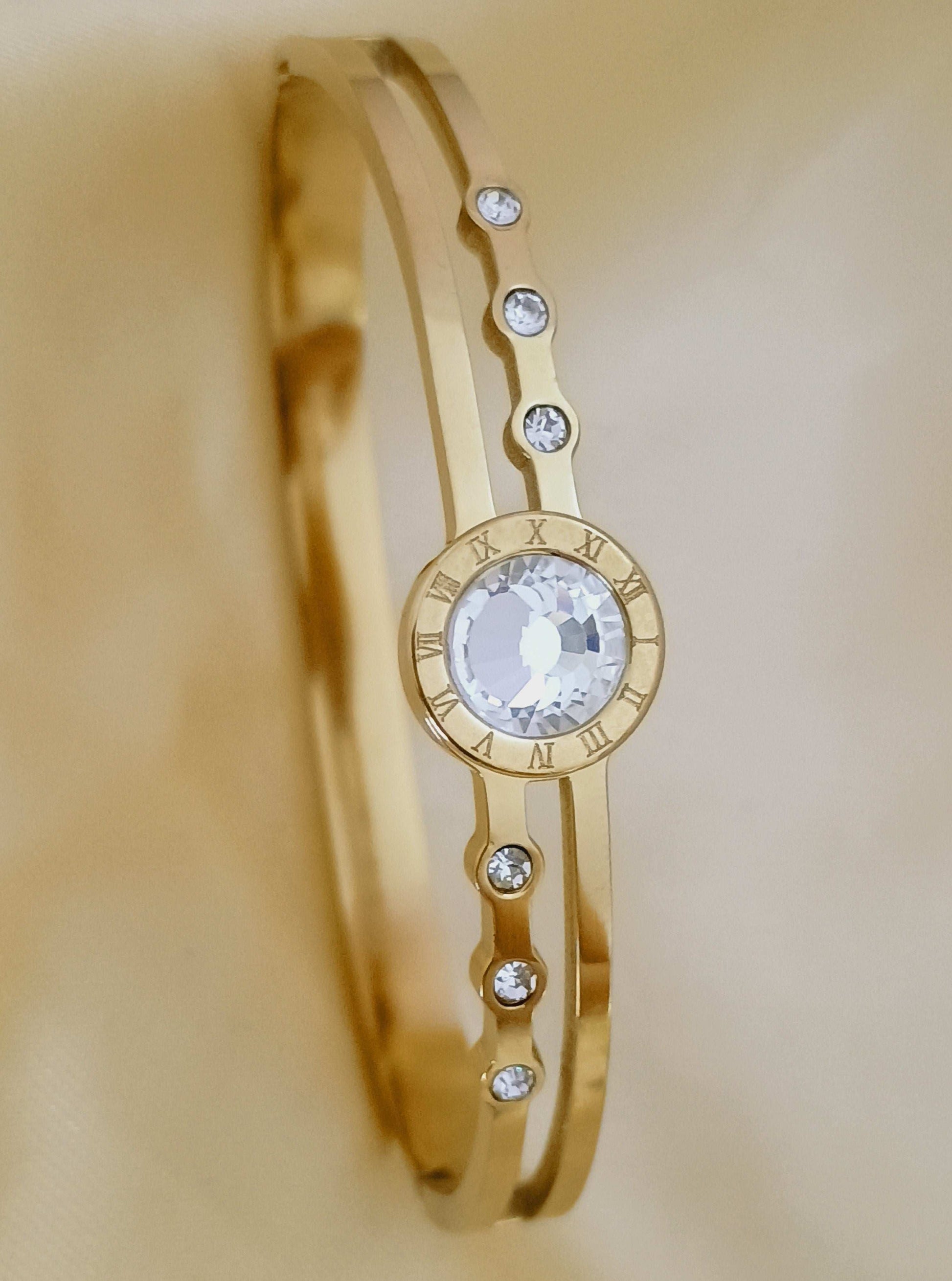 Anti tarnish Premium Stone Studded Bracelete 18k gold PVD plated - Urban Era Jewel
