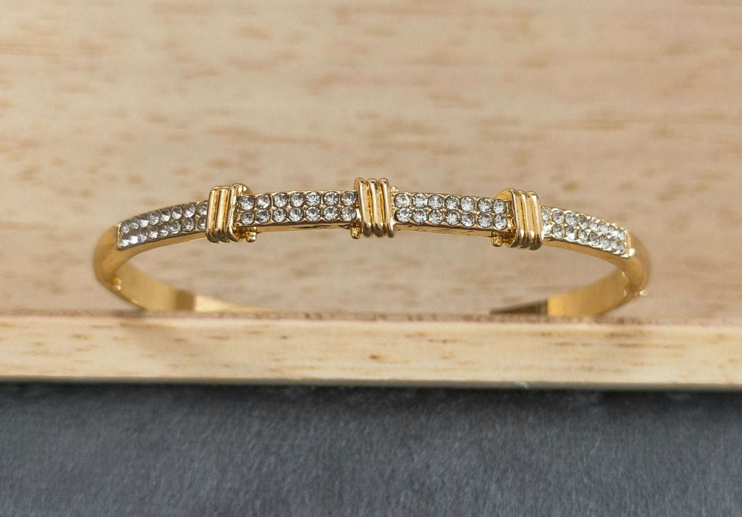 Stone Studded Bracelet Bangle 18K Gold Plated