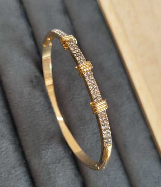 Stone Studded Bracelet Bangle 18K Gold Plated