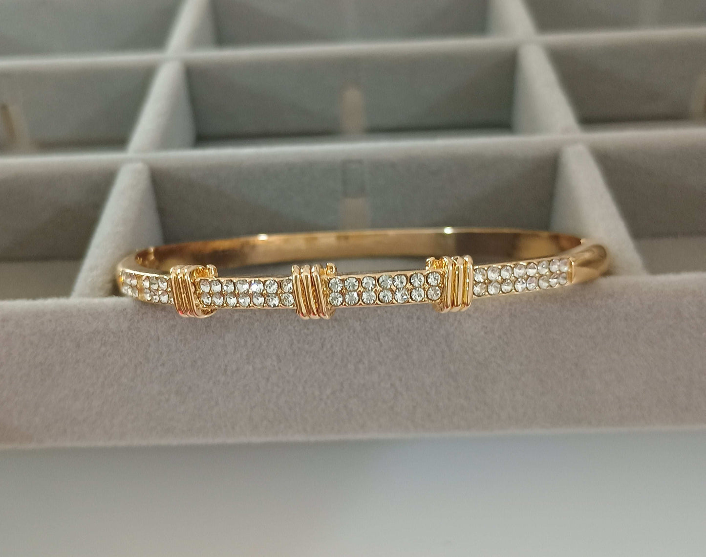 Stone Studded Bracelet Bangle 18K Gold Plated