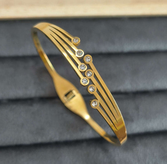 Stone Studded Layered 18K Gold Plated Bracelet