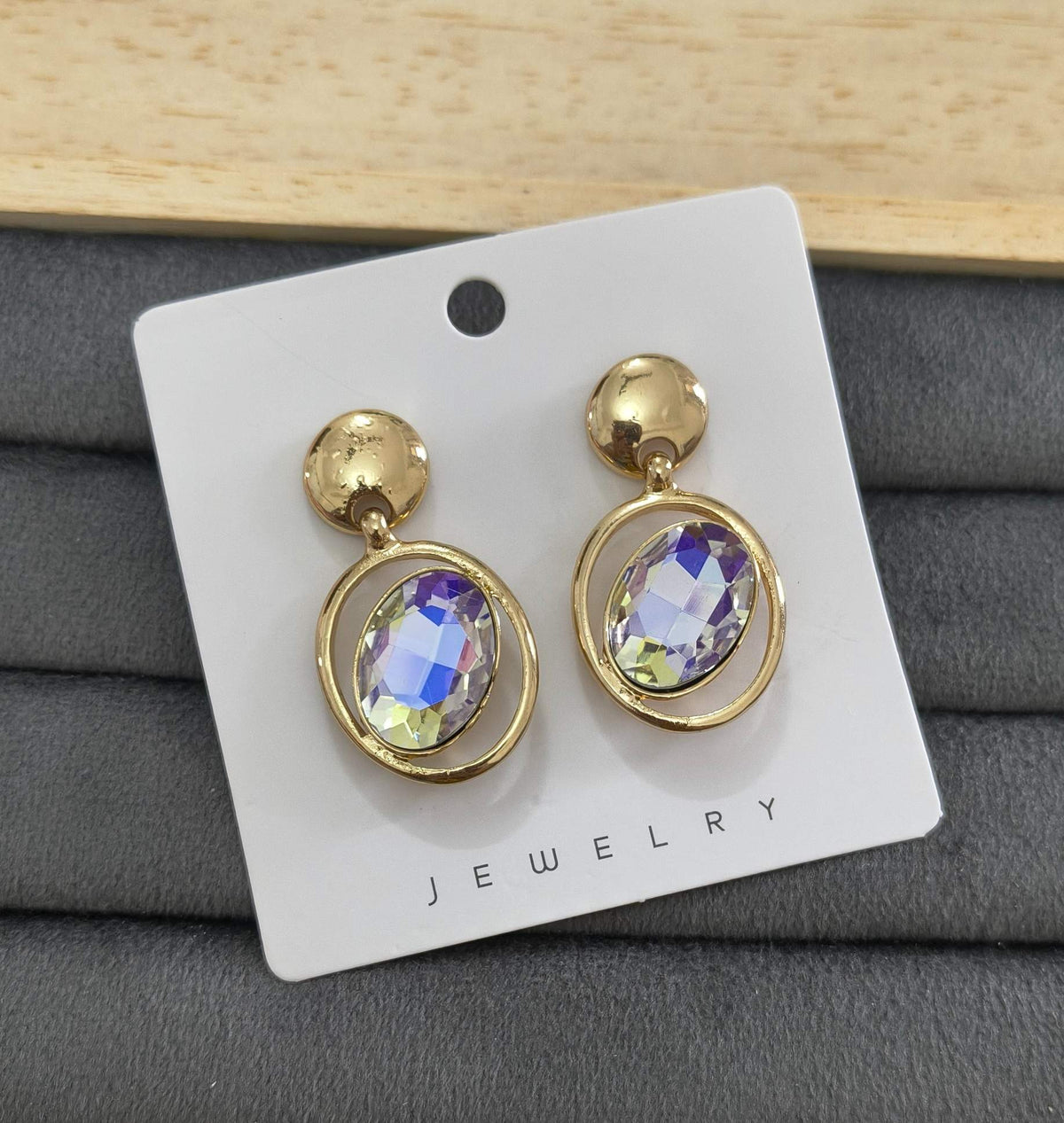 Stylish Korean Crystal Glass Drop Dangler Earrings