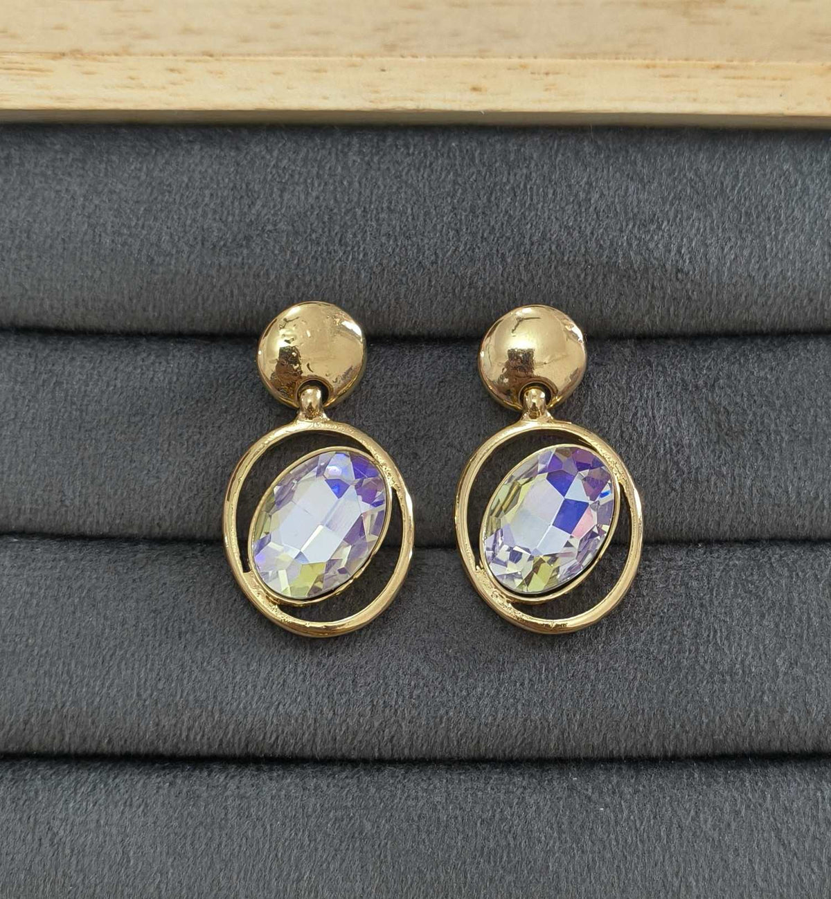 Stylish Korean Crystal Glass Drop Dangler Earrings