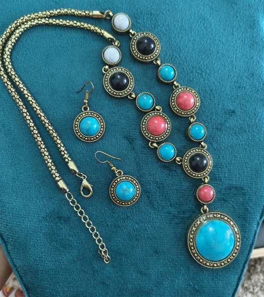 Western Style Y-Shaped Multicolored Bohemian Necklace